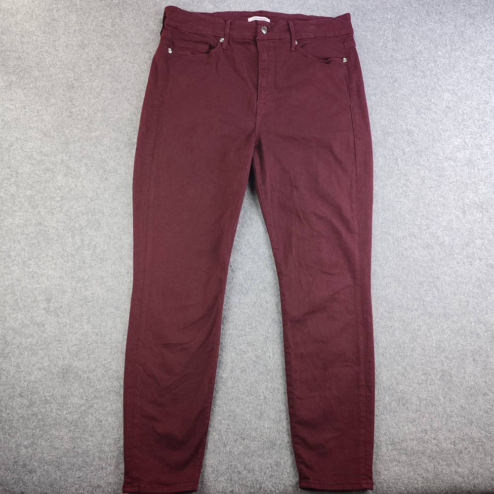 Good American Good Legs Jeans Women's 16 Burgundy High Rise Skinny Stretch Plus